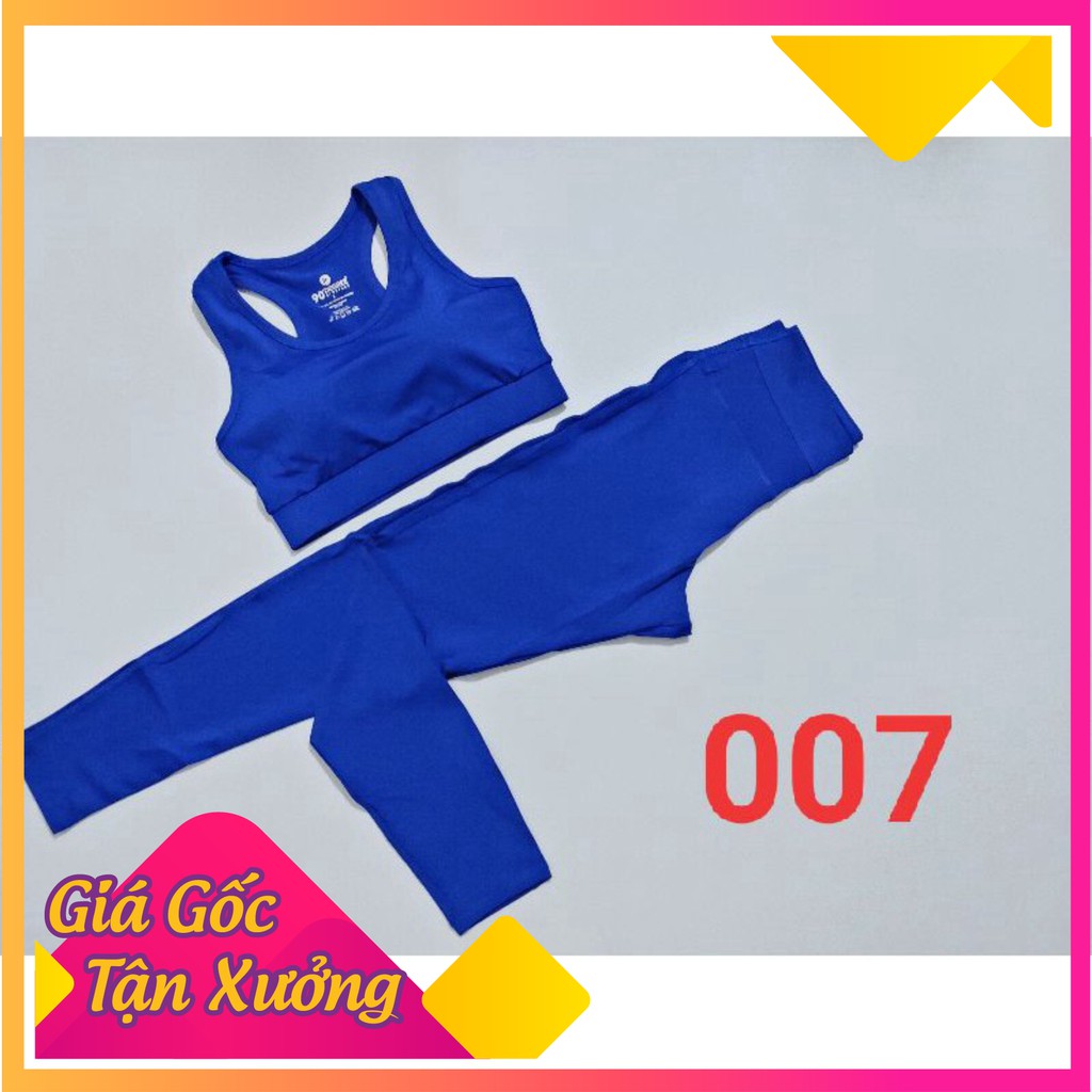 Set đồ tập yoga quai nhỏ 007, bộ tập thể dục áo croptop và quần dài chất liệu co giãn cực tốt 007