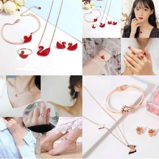 [TRANG SỨC TITAN CAO CẤP] Combo Bộ 4 Món Trang Sức Titan cao cấp Không han gỉ Hình THIÊN NGA ĐỎ + Bộ 05 món CÁNH BƯỚM