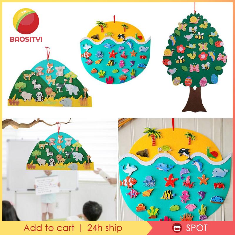 [Baosity1] Bảng Nỉ Có Móc Treo Gắn Tường Hoạt Động Cho Bé Trai Bé Gái Montessori