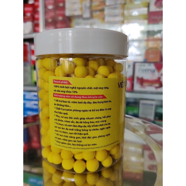 500gram viên nghệ sữa ong chúa chính hãng hỗ trợ bao tử,đẹp da,giảm thâm nám. giải độc gan