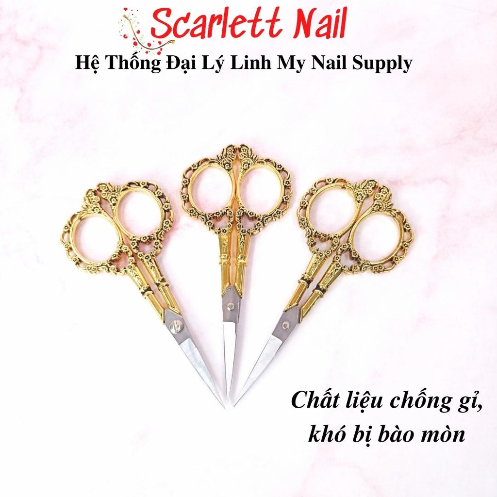 Kéo Cắt Tạo Phom Móng Giả Hoa Văn Hoàng Cung Sang Trọng