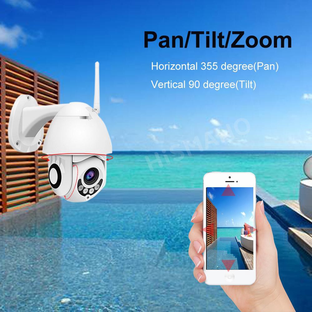 EVKVO - FREE Power Adapter - YCC365 PLUS APP Camera IP Rotate Kết nối wifi Camera giám sát ngoài trời HD 1080P WIFI PTZ IP Camera CCTV Waterproof Tầm nhìn ban đêm hồng ngoại Home Security Surveillance Đàm thoại hai chiều Phát hiện chuyển động