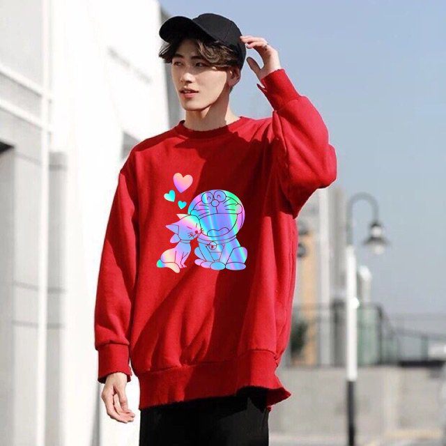 Áo Sweater💖FREESHIP💖 Doremon Tán Gái Phản Quang, áo thun nam, áo thun nữ, thấm hút mồ hôi tốt, mềm mại, thông thoáng | BigBuy360 - bigbuy360.vn