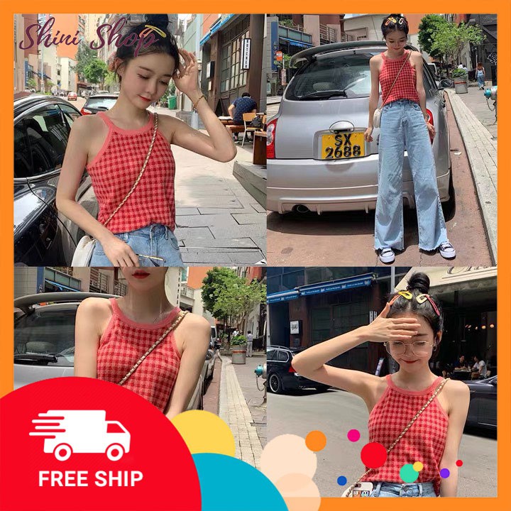 Áo yếm nữ, chất liệu len tăm mềm mịn cho chị em mùa nắng nóng ShiniShop