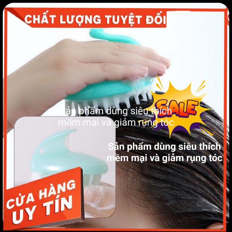 Lược gội đầu massage gai silicon 