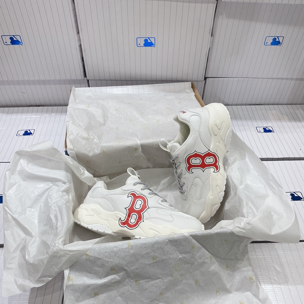 [CHÍNH HÃNG] Giày Sneaker MLB Chunky Lite - Logo B đỏ màu White (8)