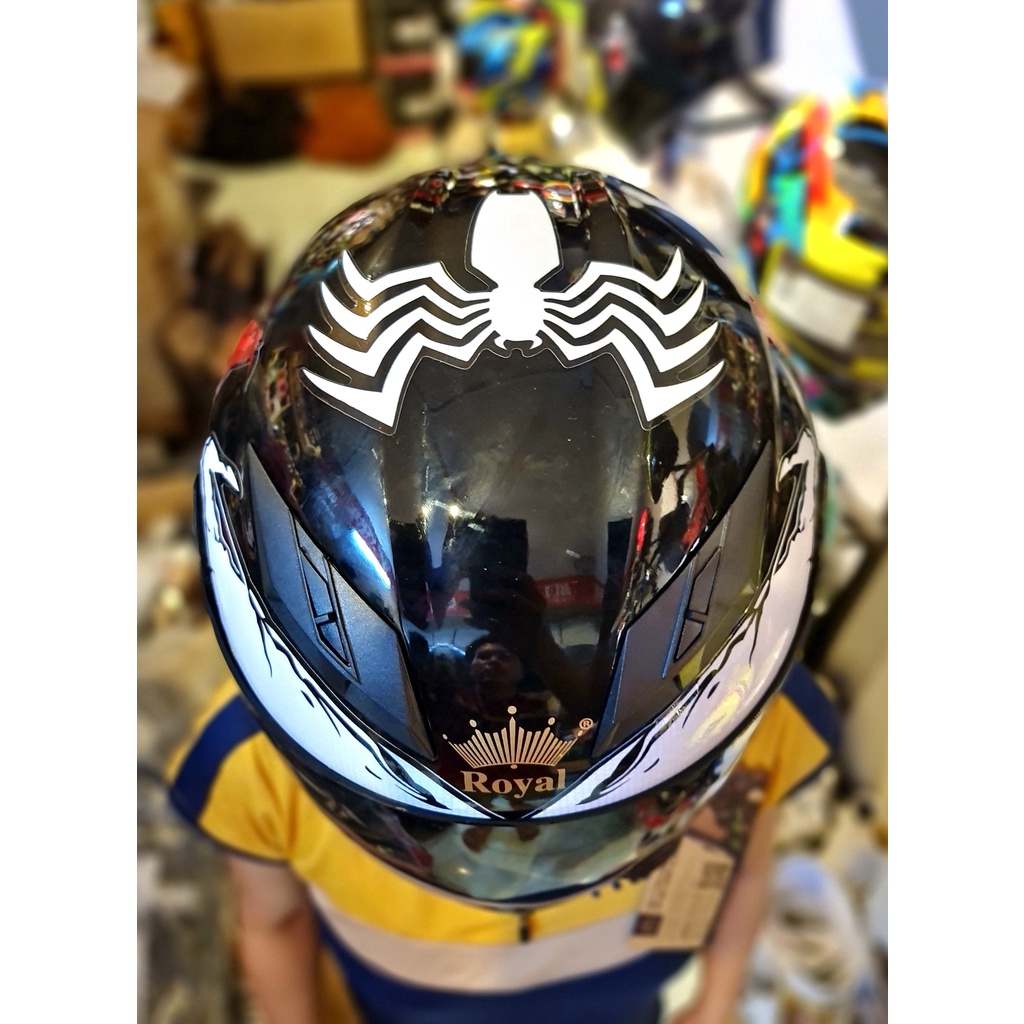 Mũ bảo hiểm 2 kính Fullface M266 đen bóng lên tem Venom