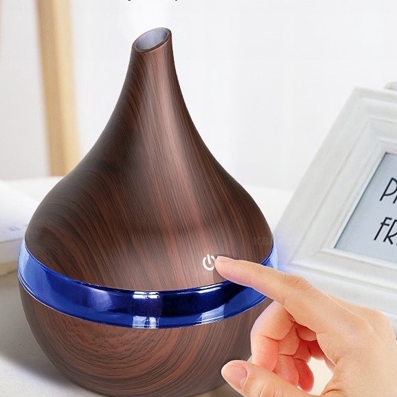 Máy Xông Khuếch Tán Tinh Dầu Vân Gỗ Bầu Tiên Cổ Dài 300ml