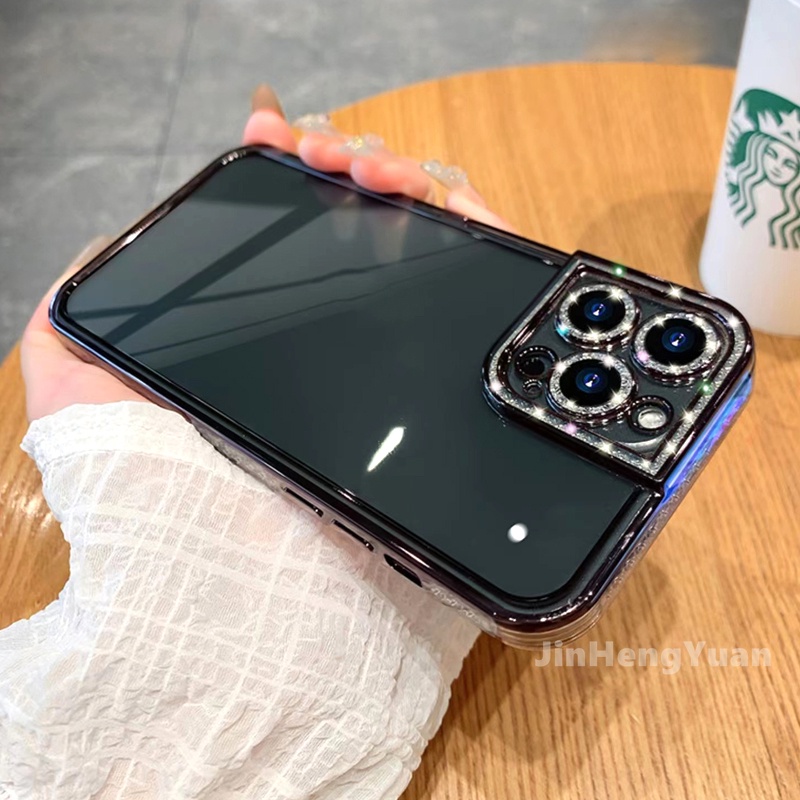 Ốp Điện Thoại Silicon Mềm Trong Suốt Mạ Điện Lấp Lánh Cho IPhone 13 12 11 Pro Max XS XR 8 7 Plus