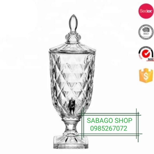 [Cao cấp] Bình thủy tinh có vòi đựng nước, rượu vang