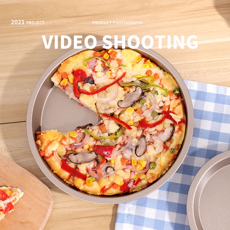 Khuôn Nướng Bánh pizza Hình Tròn Bằng Thép carbon Chống Dính 6 / 7 / 8 / 9 / 10 inch