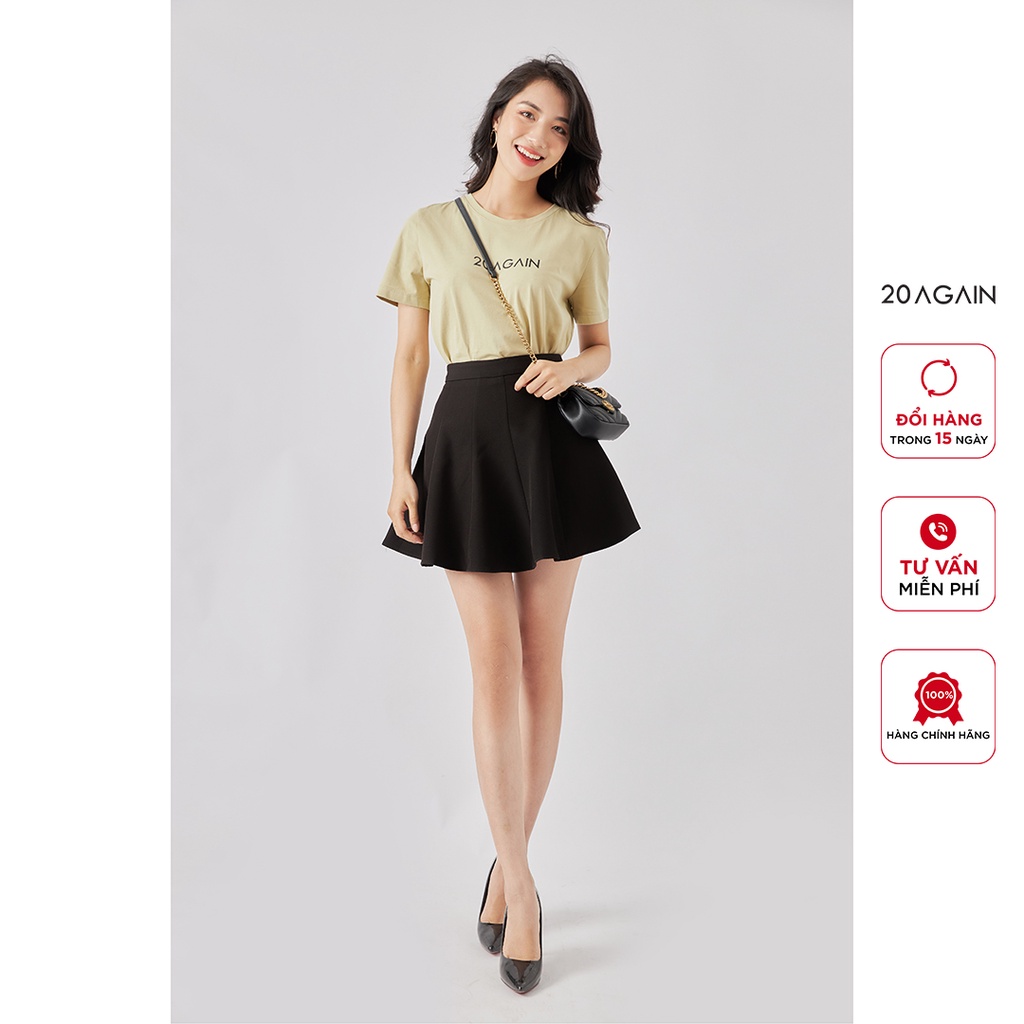 [Mã WABRAG99 giảm 10% đơn 99K] Chân váy xòe 20AGAIN, thiết kế xếp ly trẻ trung, năng động JXA1652