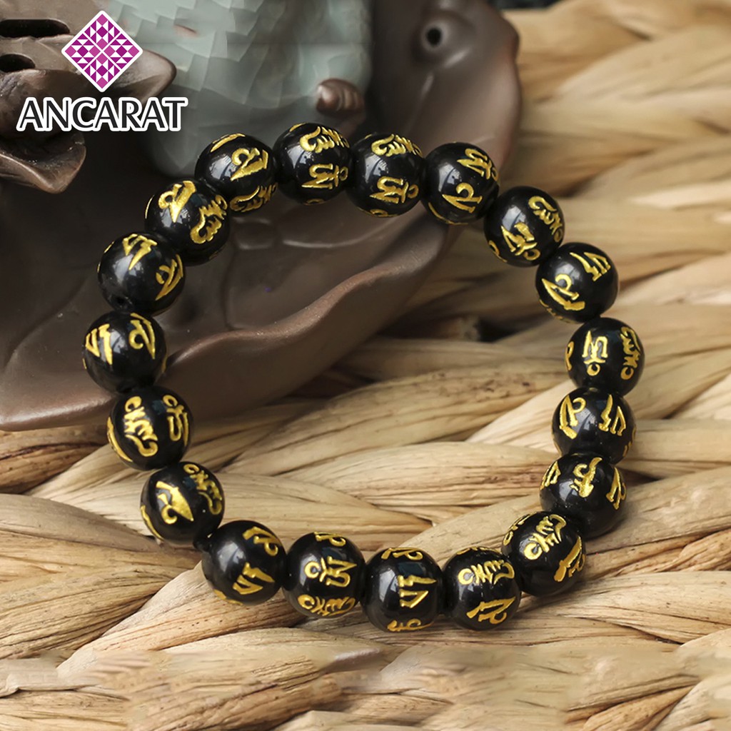 ANCARAT - Vòng tay đá Phong thủy khắc chữ cầu bình an