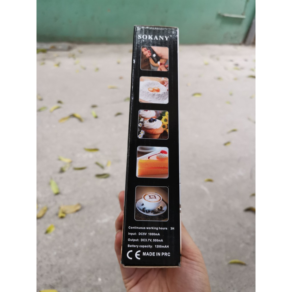 Máy đánh bọt cafe trứng cầm tay mini Sokany sử dụng pin sạc cao cấp Nobihome,máy đánh trứng cafe cầm tay mini