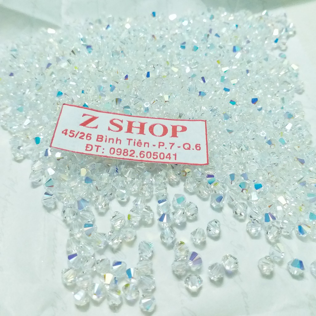 01 hạt Nón 4 ly pha lê swarovski có nhiều màu lựa chọn