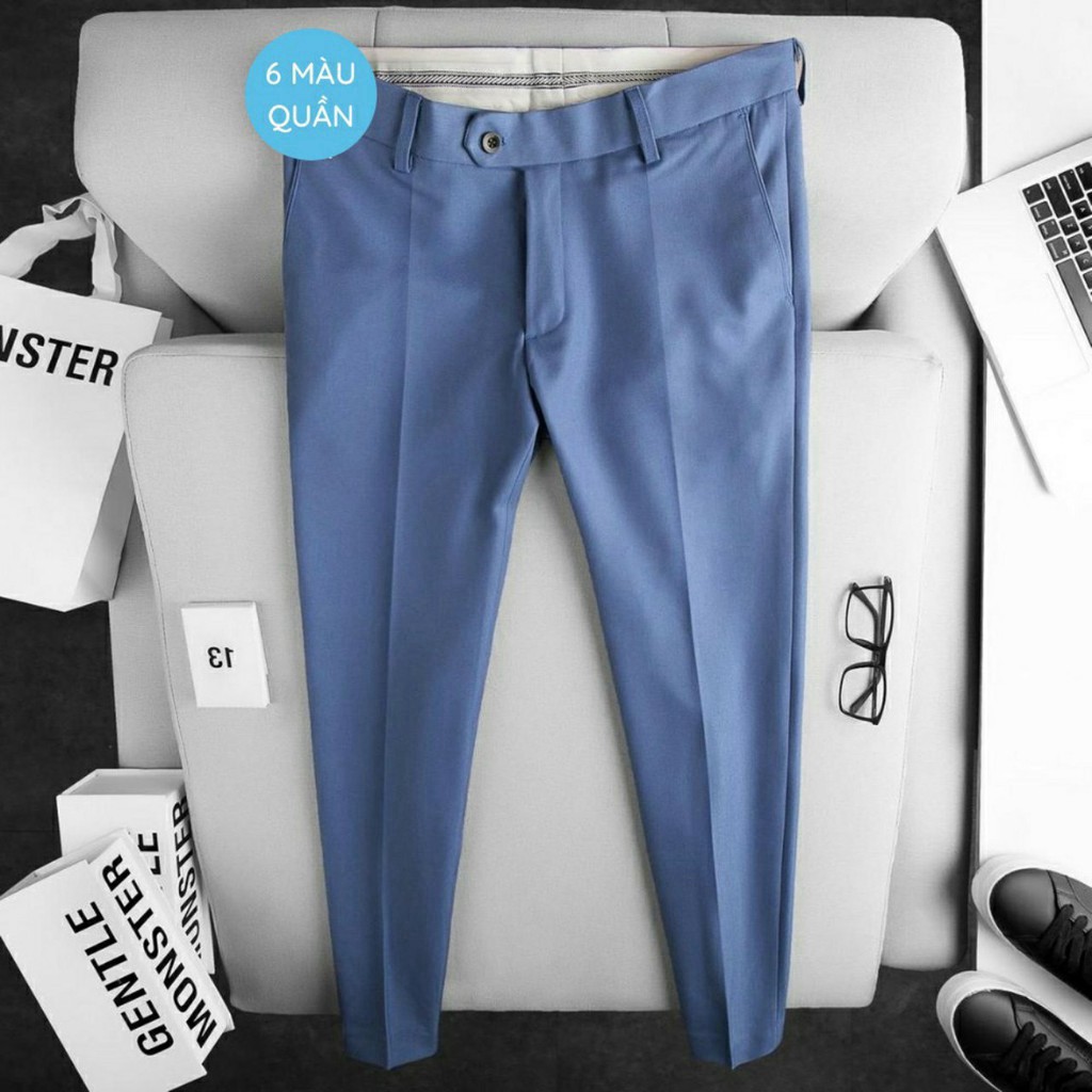 Quần Âu Nam - Quân Tây Nam Cao Cấp vải Lụa Co Giãn Chống Nhăn Kiểu Dáng Hàn Quốc Màu Xanh Than {VNXK} | BigBuy360 - bigbuy360.vn