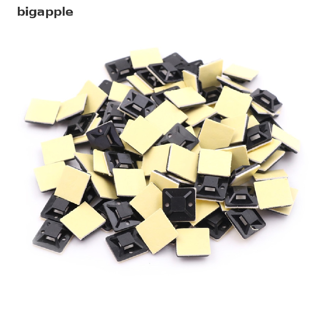 bigapple 100 Pcs Self Adhesive Cable Tie Mount Base Holder 20 x 20 x 6mm RDG