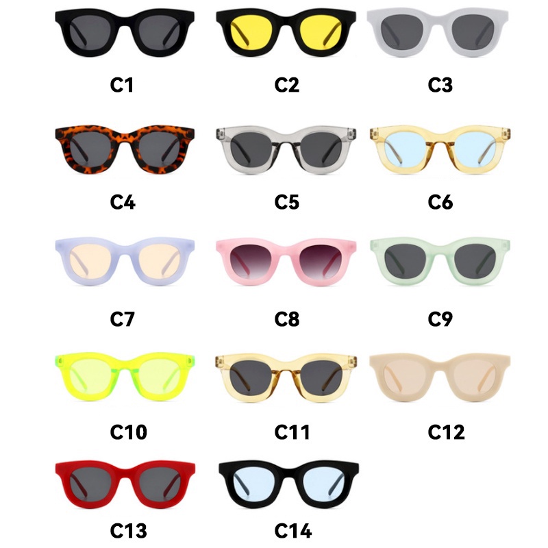 Kính Mát Gọng Oval Màu Kẹo Thời Trang Cho Nam Nữ