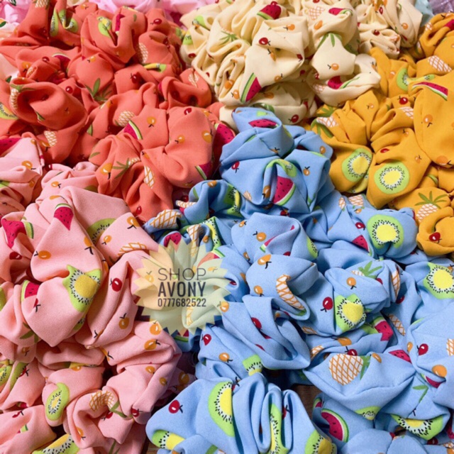 Cột tóc scrunchies trái cây 🍉🥝