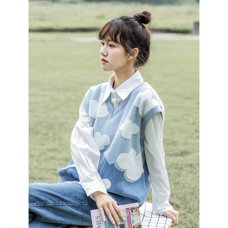 Áo len không tay in họa tiết dễ thương thời trang cho nữ
 | BigBuy360 - bigbuy360.vn