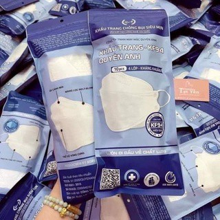 Khẩu trang kf94 quyền anh  mask khẩu trang 4d kháng khuẩn gói 10 chiếc màu trắng