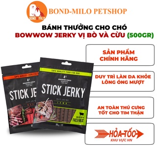 Bánh thưởng cho chó bowwow jerky vị bò và cừu 500gr - bondmilo shop