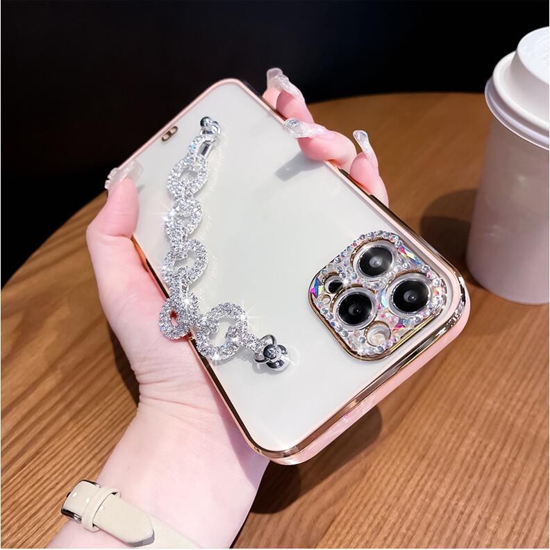 Ốp Điện Thoại Đính Kim Cương Giả Lấp Lánh Bảo Vệ camera Cho iphone 12 pro 14 13 12 11 pro max xr xs 8 plus