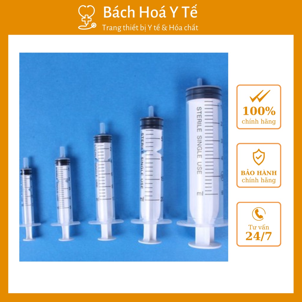 Bơm tiêm dùng 1 lần Việt Nam TANAPHAR bơm 10ml (hộp 100 cái) chính hãng.