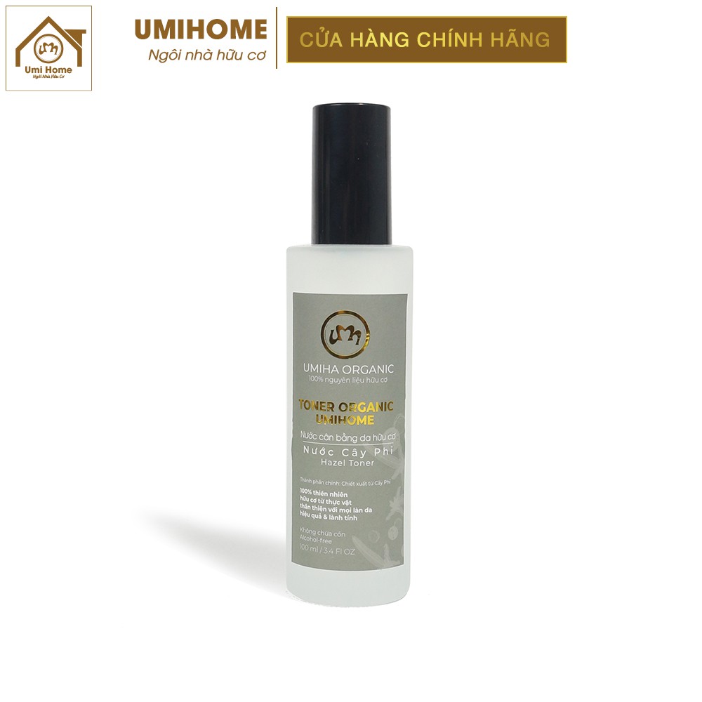 Toner Cây Phỉ hữu cơ UMIHOME 50/100ml cân bằng độ pH, cấp ẩm, se khít lỗ chân lông và phục hồi da