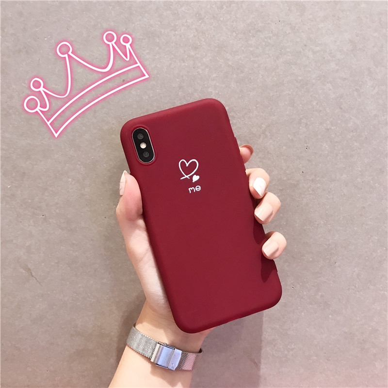 Ốp điện thoại in hình trái tim nhỏ nhắn cho iPhone 6 6s 6+ 6s+ 7 7+ 8 8+ X Xs Xr Xs Max