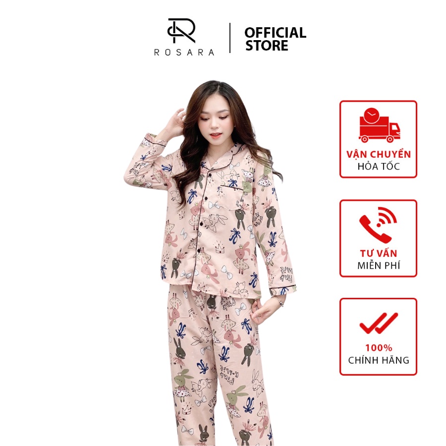 Bộ ngủ Pyjama thời trang nữ họa tiết thỏ Rosara B39 | BigBuy360 - bigbuy360.vn