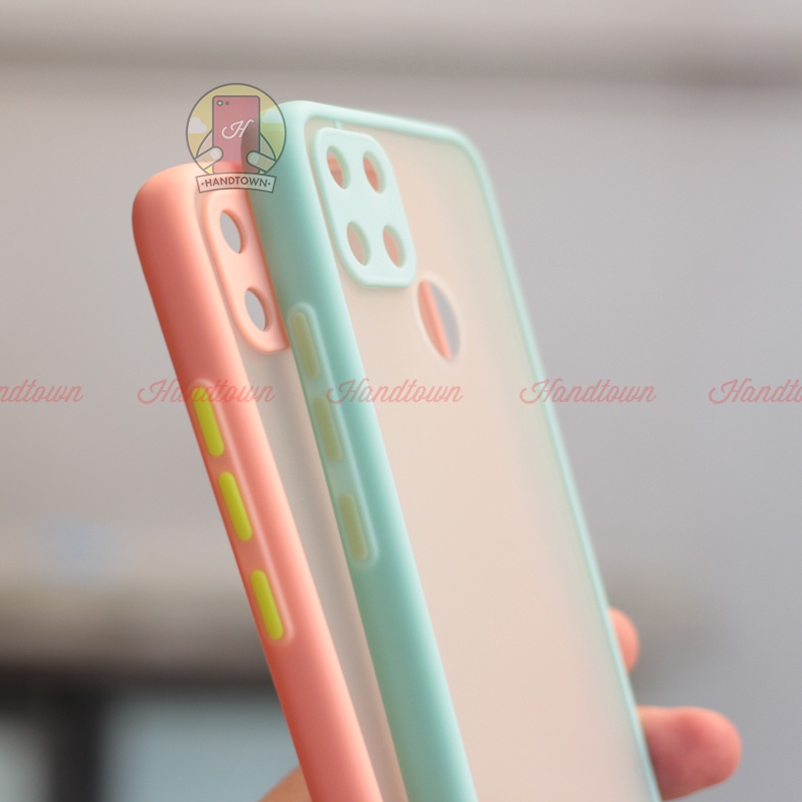 Ốp Lưng Nhám Realme C21Y C21 C20 C25 C11 C12 C15 C17 2020 2021 Viền Màu Thời Trang TPU Chống Sốc Viền Dẻo Lưng Cứng