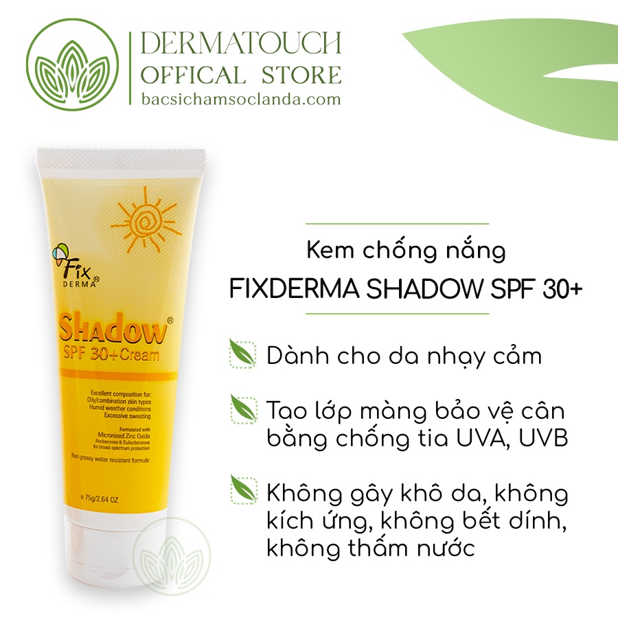 Kem chống nắng, dưỡng ẩm Fixderma Shadow SPF 50+