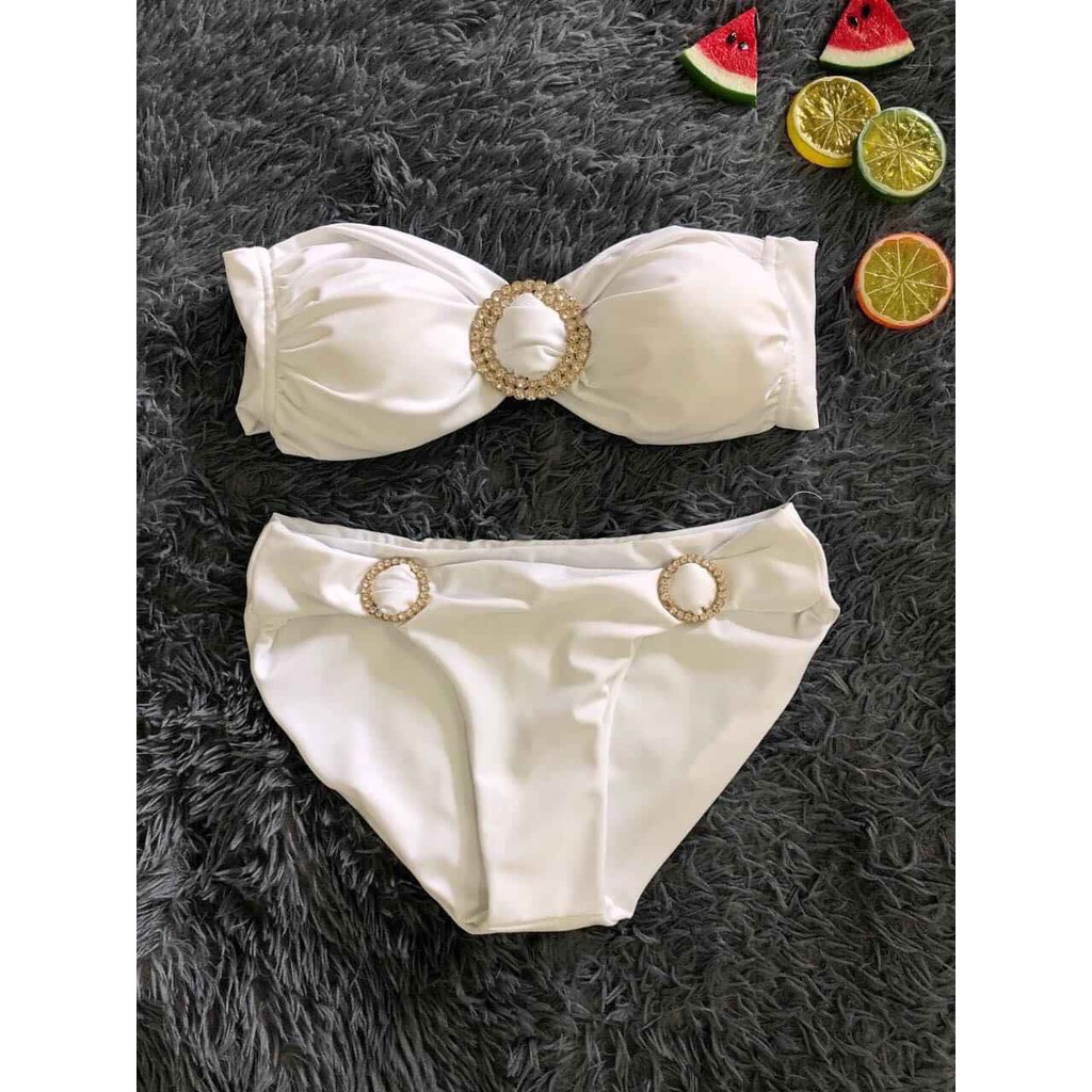 Bikini Áo tắm hai mảnh nơ cúp ngực có gắn đá sang chảnh 3 màu | BigBuy360 - bigbuy360.vn
