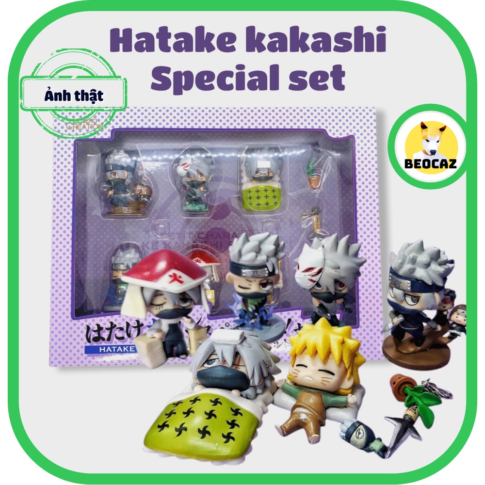 [Full box] Set mô hình kèm phụ kiện chibi Naruto Kakashi Hatake dễ thương bền màu an toàn - Đồ chơi Naruto Beocaz