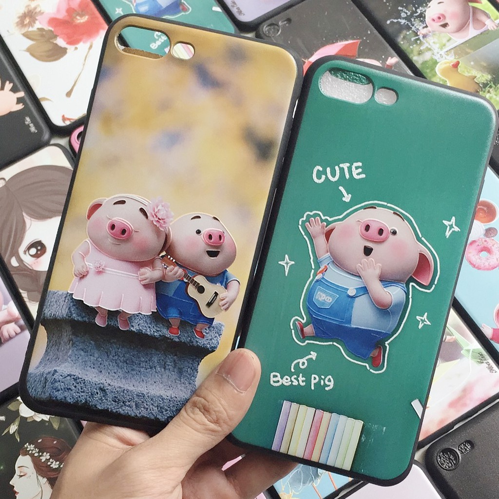Freeship 50K_ỐP IPHONE 6PLUS / 6SPLUS DẺO VIỀN ĐEN IN NỔI 3D
