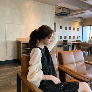 Đầm dạ Tweet phối tay bồng tiểu thư- ảnh thật ở cuối(Hàng ORDER nên vui lòng nhắn tin báo shop chốt đơn order trước ạ)
