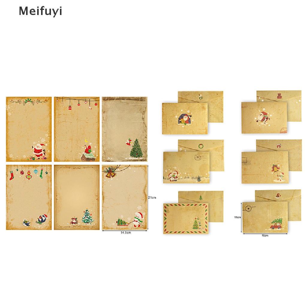Set 6 Thiệp Giáng Sinh / Năm Mới / Tiệc Tùng / Giáng Sinh Bằng Giấy In Chữ Màu Nâu Kiểu Vintage