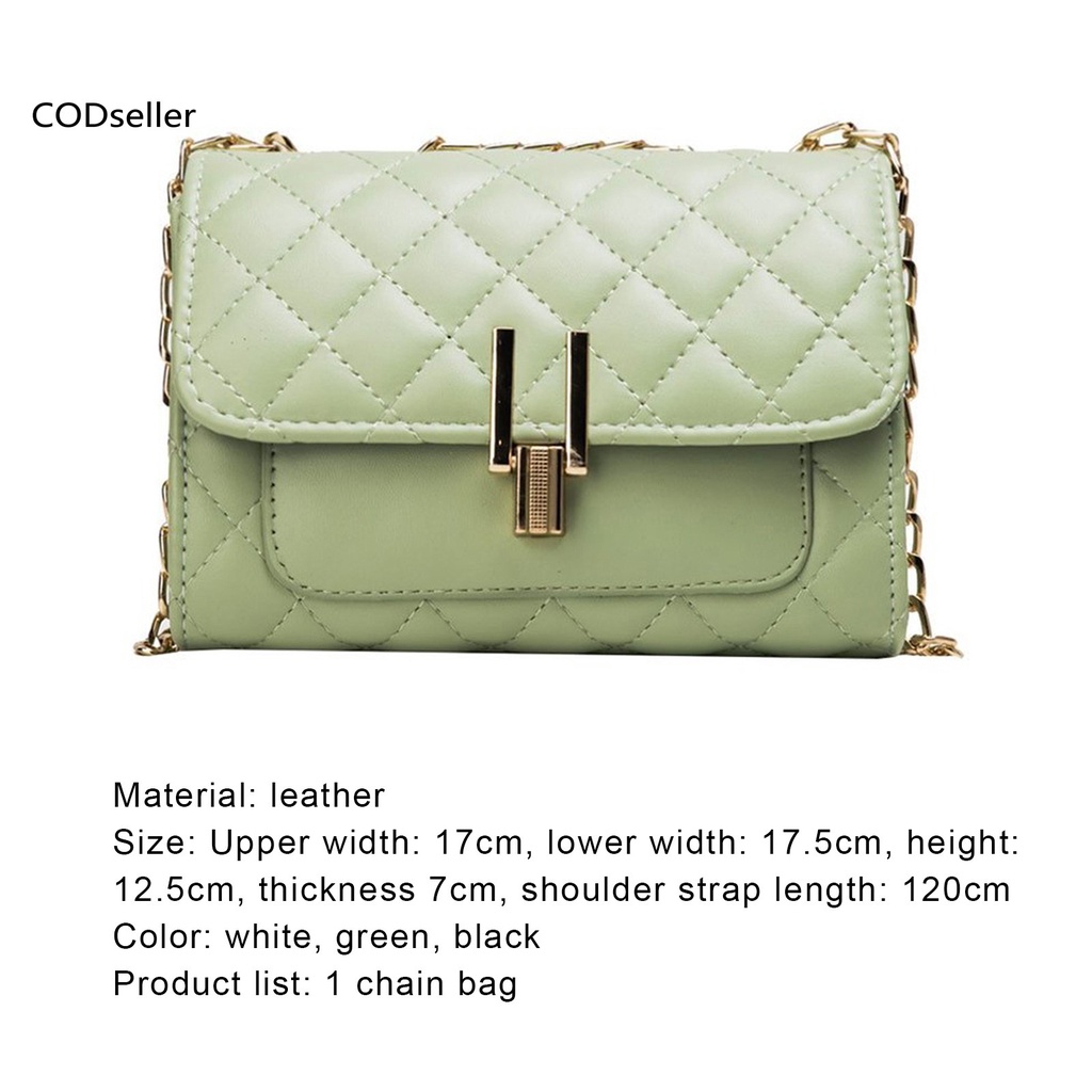 COD_ Faux Leather Handbag Single-shoulder Square Women Chain Messenger Bag Exquisite for Daily Use