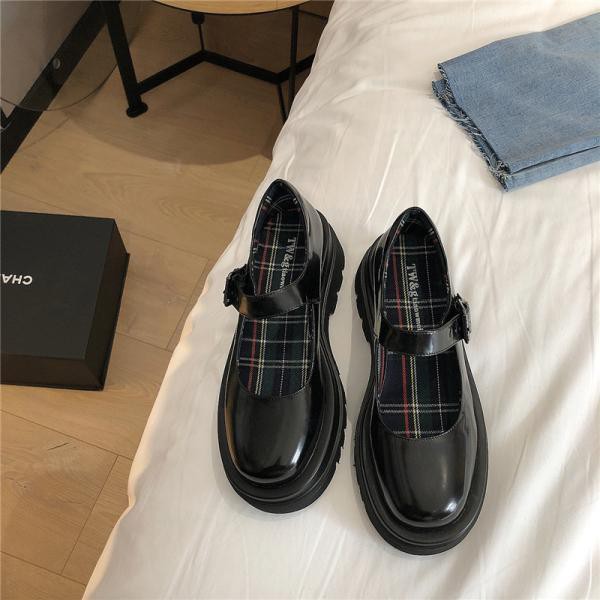 (ORDER) Giày Marry Jane nữ da bóng đế cao 5cm cài quai 3 màu | BigBuy360 - bigbuy360.vn