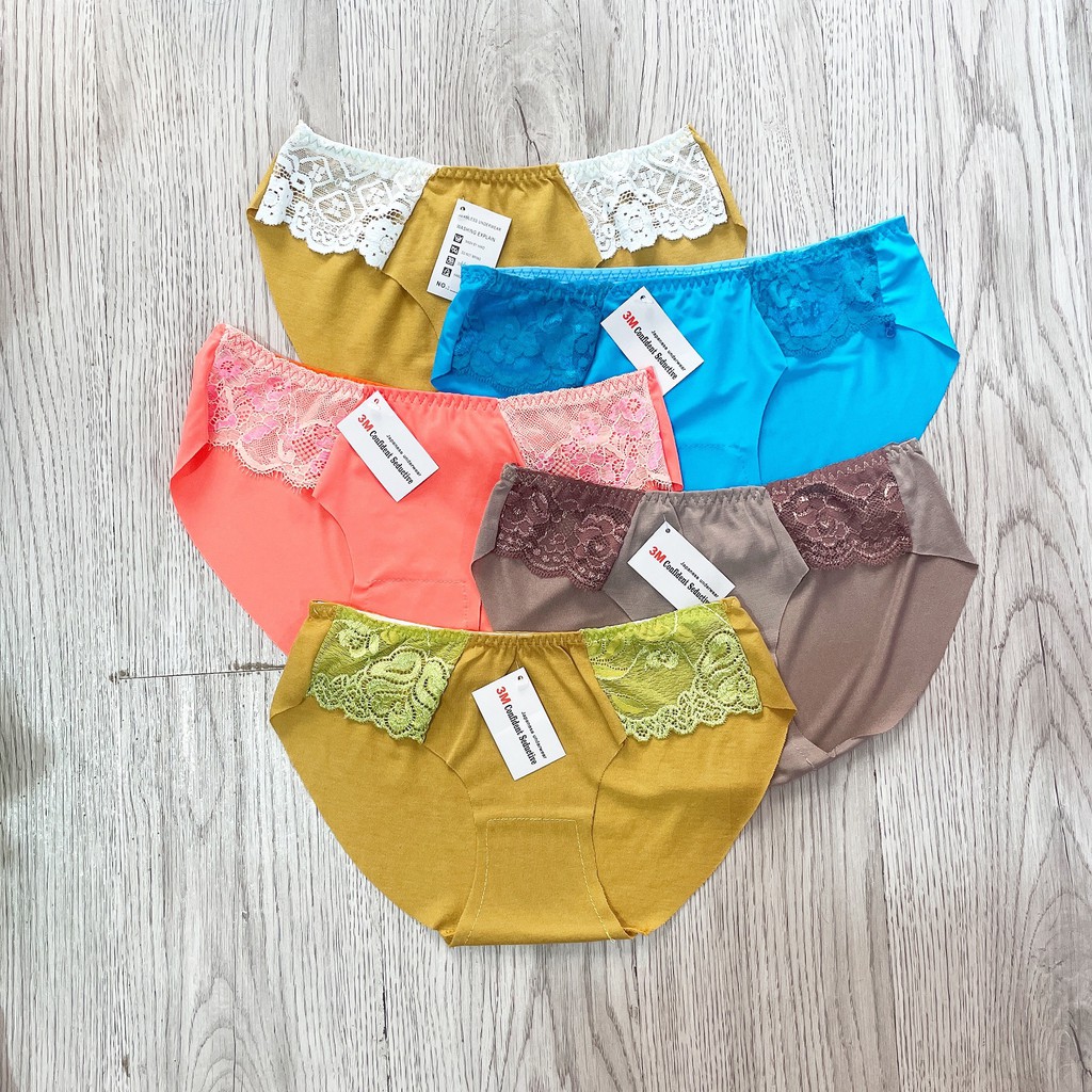 Quần Lót Nữ, Quần Lót Nữ Cotton Thoáng Mát, Quần Lót Nữ Phối Ren Lưng Chun Shopmepon QL422 (hình thật shop tự chụp) | BigBuy360 - bigbuy360.vn