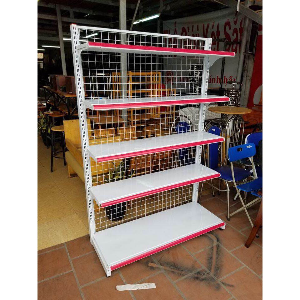 Kệ siêu thị lưng lưới áp tường đa năng giá rẻ