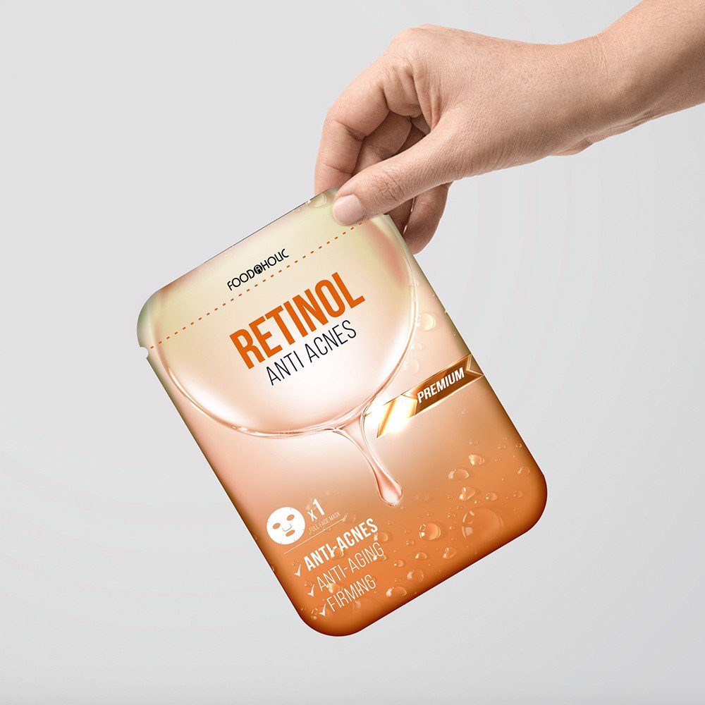 Mặt Nạ Foodaholic Retinol  Giảm Mụn, Tái Tạo Da Foodaholic Retinol Anti Acnes Mask 23ml