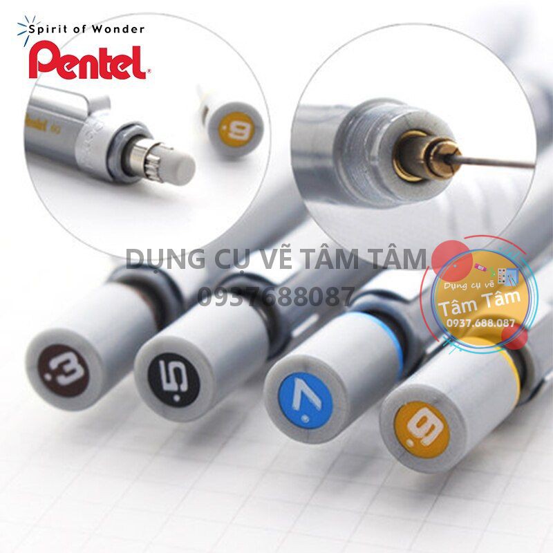 [ TÂM TÂM ]-Chì bấm soạn thảo cơ khí 0.7mm, Pentel Graph Gear 500™ Mechanical Drafting Pencil 0.7mm-