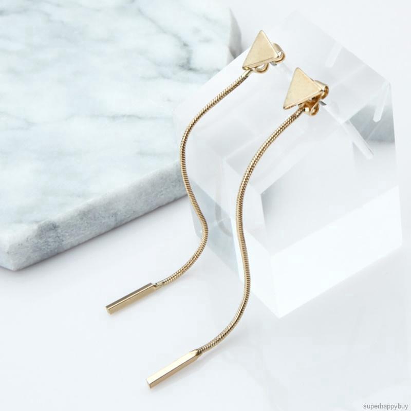 Đôi Khuyên Tai Dài Phối Hình Tam Giác Thời Trang Cho Nữ