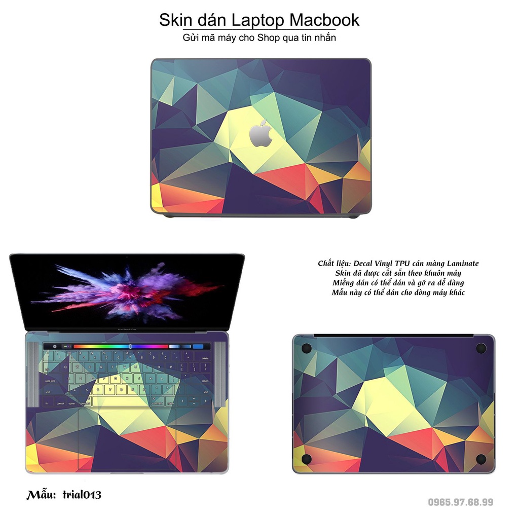 Skin dán Macbook mẫu Đa giác (đã cắt sẵn, inbox mã máy cho shop)