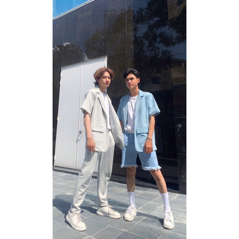 BLAZER TAY NGẮN JEAN BABY BLUE