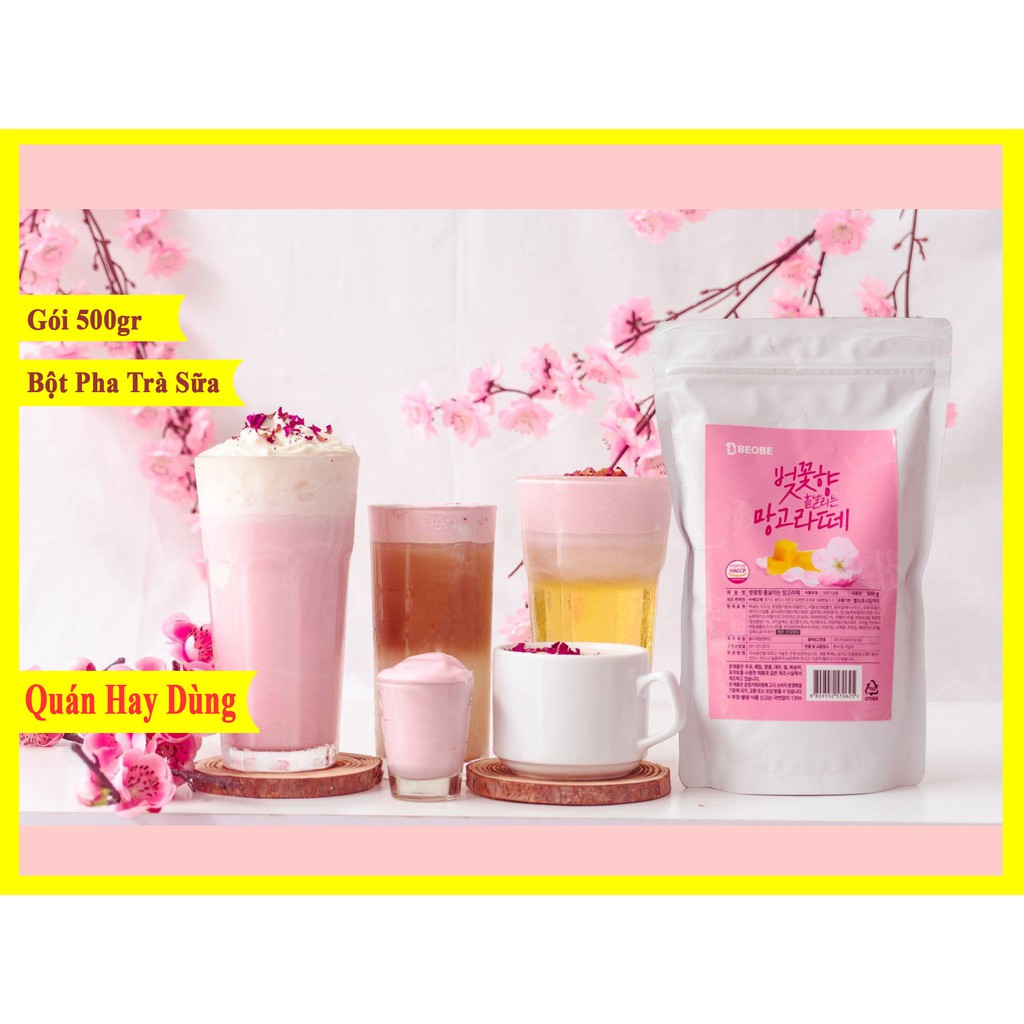 BỘT HOA ANH ĐÀO 500G - Bột Pha Trà Sữa Đá Xay Thơm Mát Ngọt Dịu