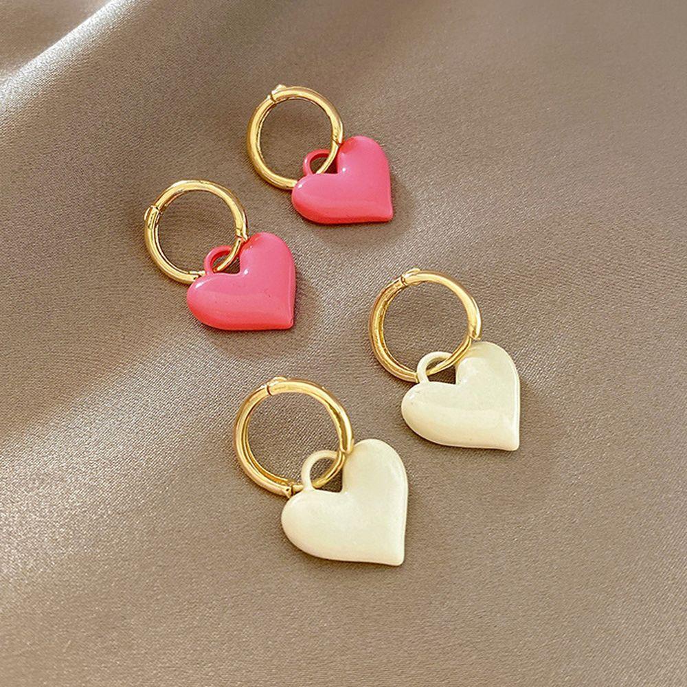 Bông Tai Hình Trái Tim Phong Cách Vintage Nhật Bản Cho Nữ