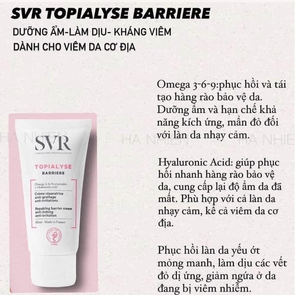 Kem dưỡng ẩm dịu phục hồi da SVR Topialyse Barriere 50ml